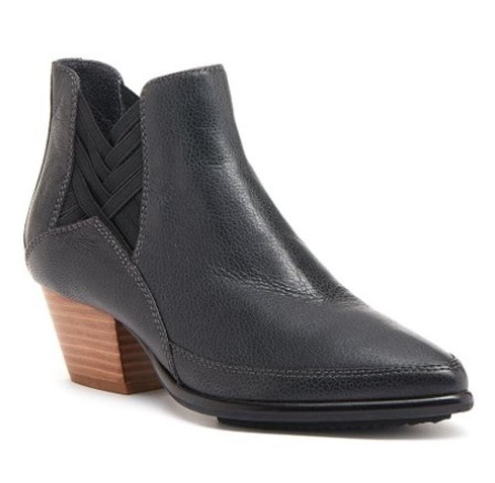 KELSI DAGGER Women's Elsewhere Ankle Boot Size 6 Black Leather Block Heel NWOB